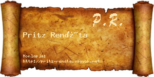 Pritz Renáta névjegykártya